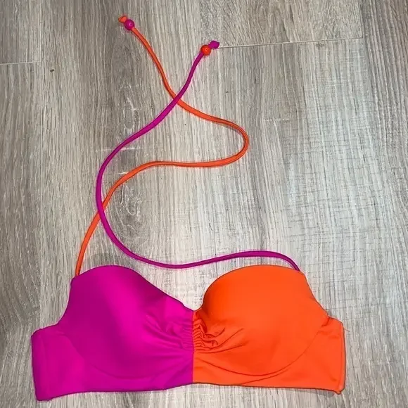 Victoria’s Secret pink and orange bikini top - Picture 1 of 3